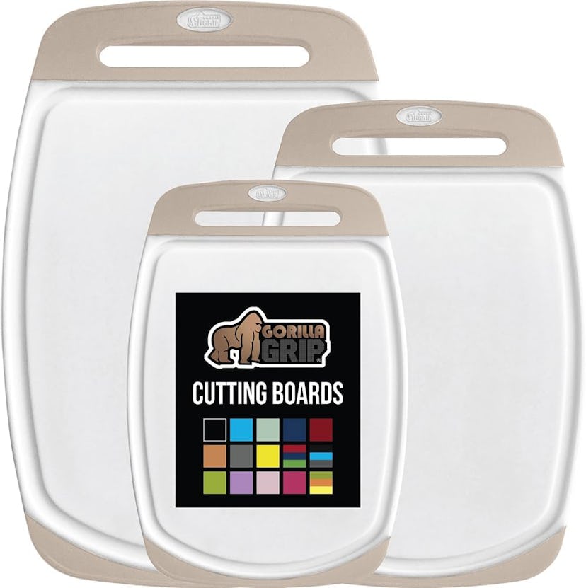 Gorilla Grip BPA-Free Reversible Kitchen Cutting Board Set of 3
