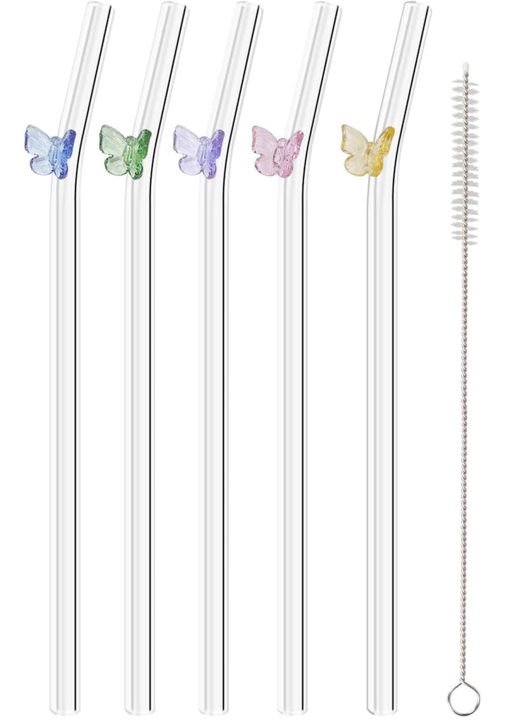 Olpchee Reusable Glass Straws (5 Pieces)