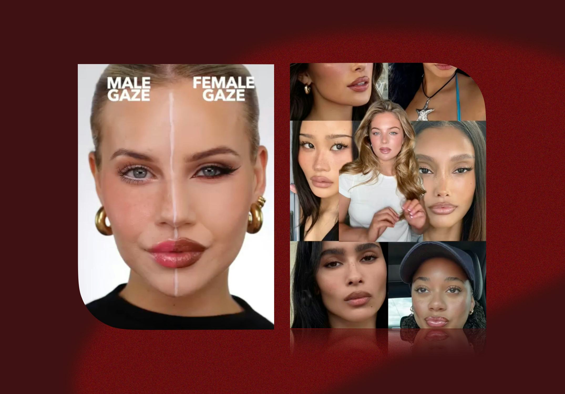 Behind the "male gaze" versus "female gaze" makeup trend discourse on TikTok.