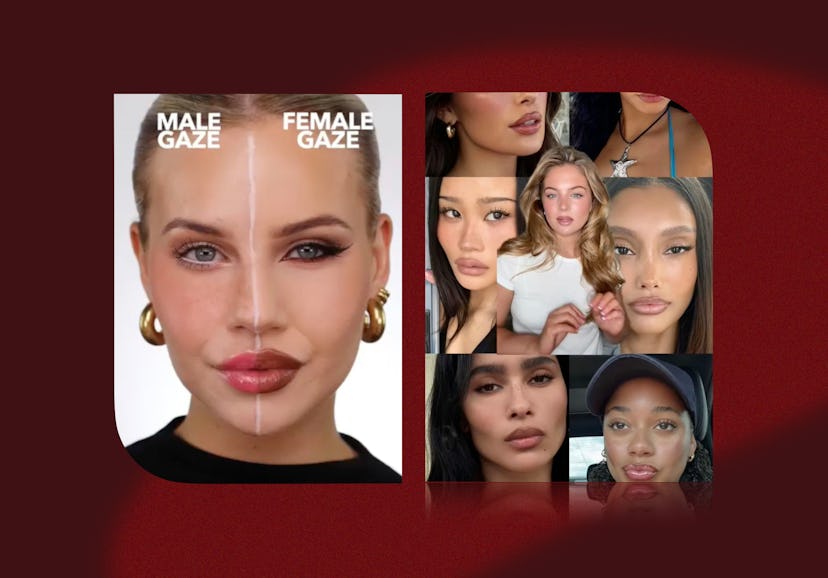 Behind the "male gaze" versus "female gaze" makeup trend discourse on TikTok.