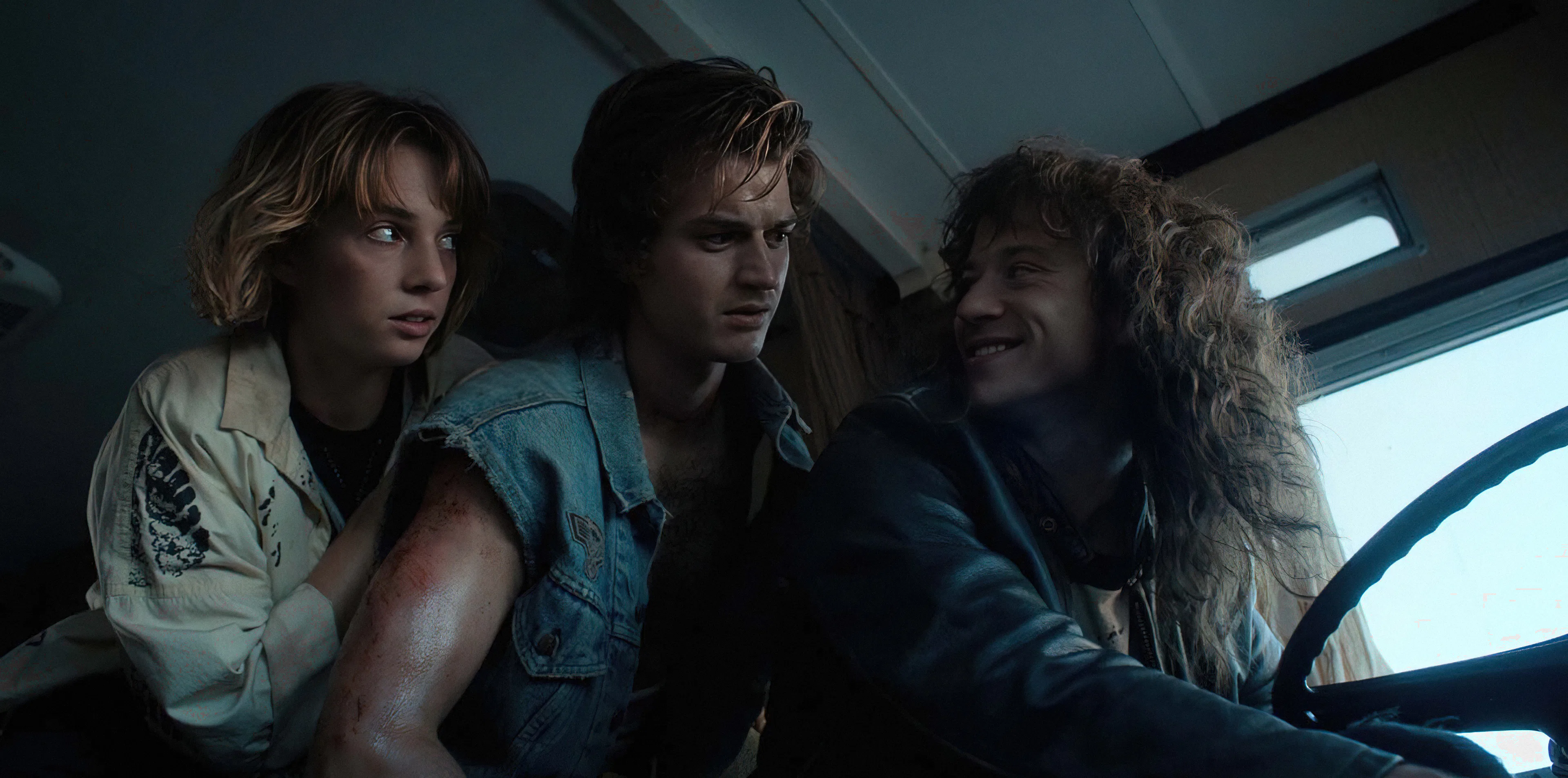 Robin, Steve, and Eddie on Stranger Things. Photo via Netflix