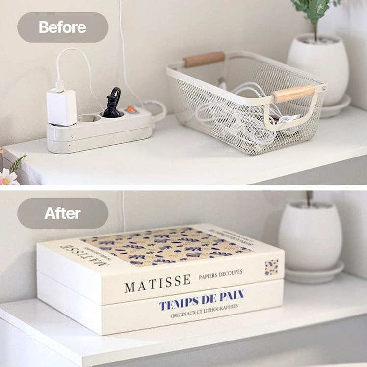 TastePick Art Book-Shaped Decorative Cable Management Box