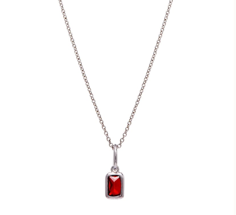 Tiny Tag Birthstone Necklace