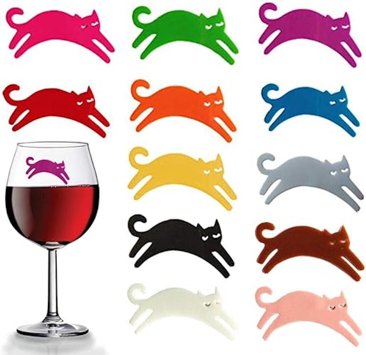 Ceresa Inc Wine Glass Cat Charms (12-Pack)