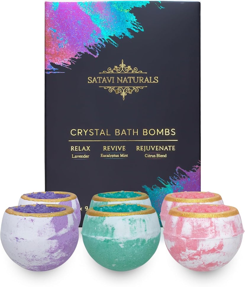 Satavi Naturals Crystal Bath Bomb Gift Set (6-Pack) 