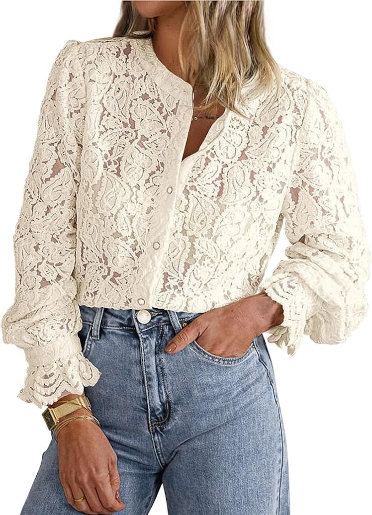 PRETTYGARDEN Lace Blouse
