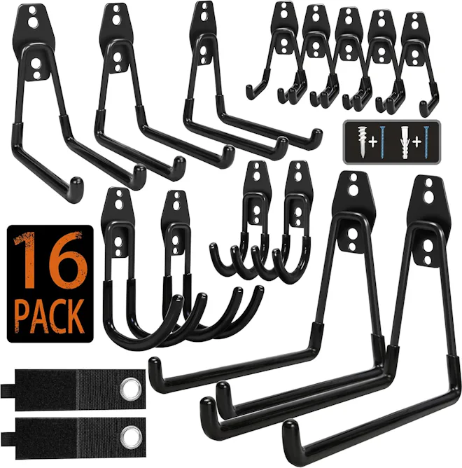 KOFANI Steel Garage Storage Hooks (16-Pack)