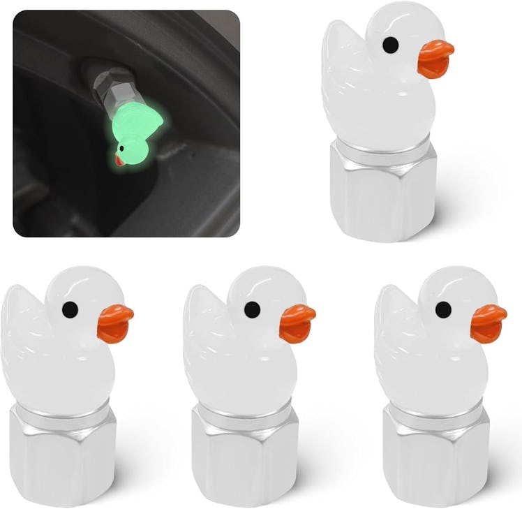 Xbrtaia Glow in The Dark Tire Valve Caps (4-Pack)