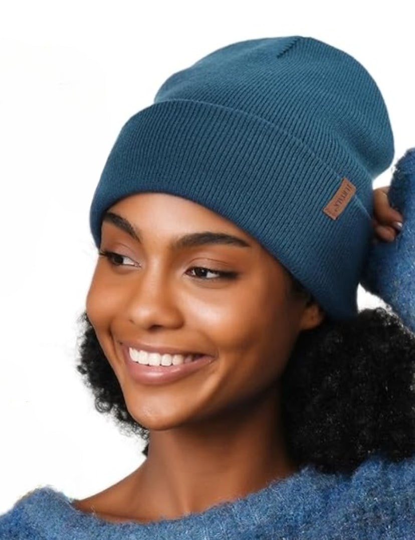 FURTALK Satin-Lined Beanie