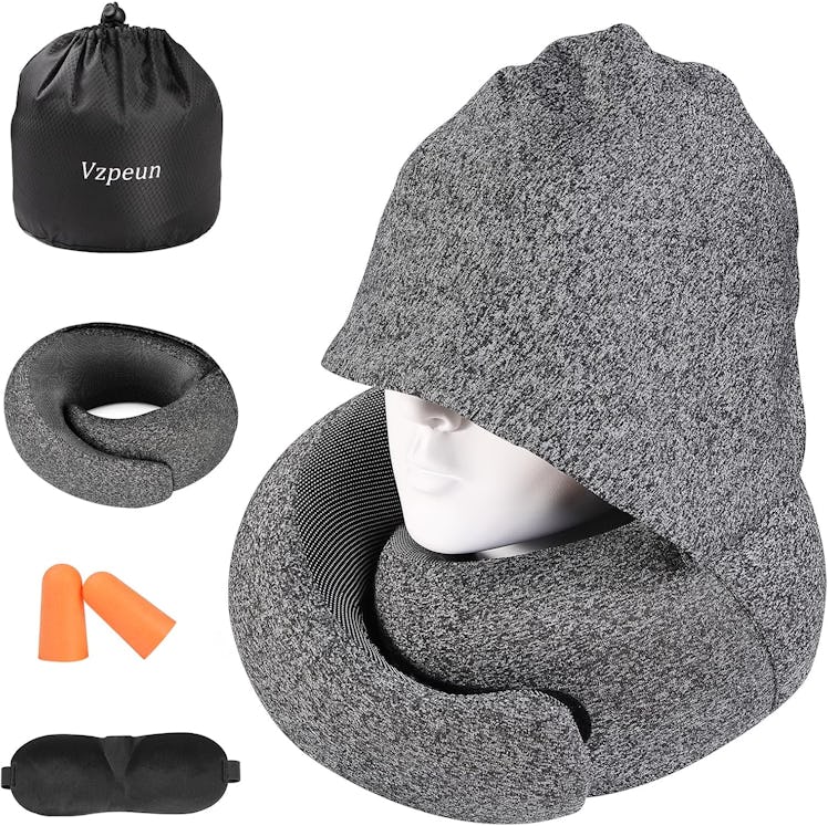Vzpeun Hooded Travel Pillow 