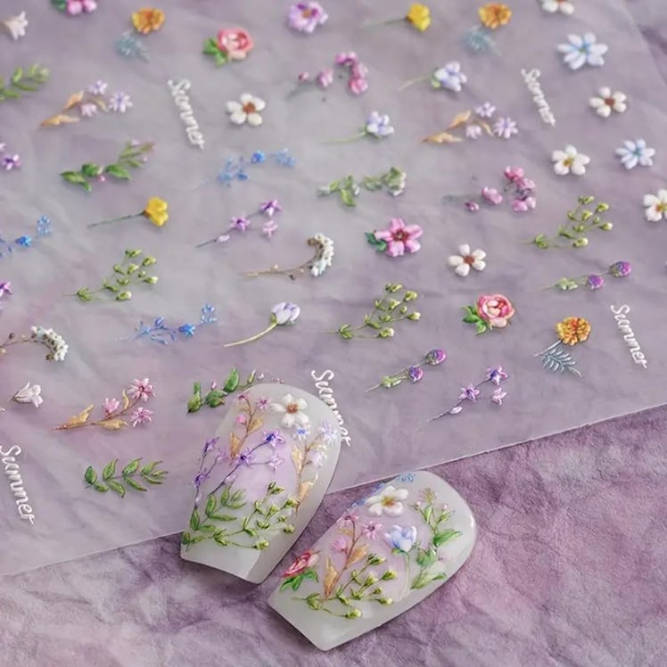 POWPOP Flower Nail Stickers