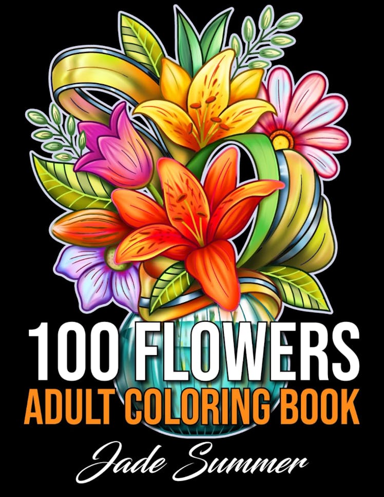 100 Flowers: An Adult Coloring Book by Jade Summer