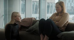 Dakota Fanning and Sarah Snook in All Her Fault. Photo via Peacock