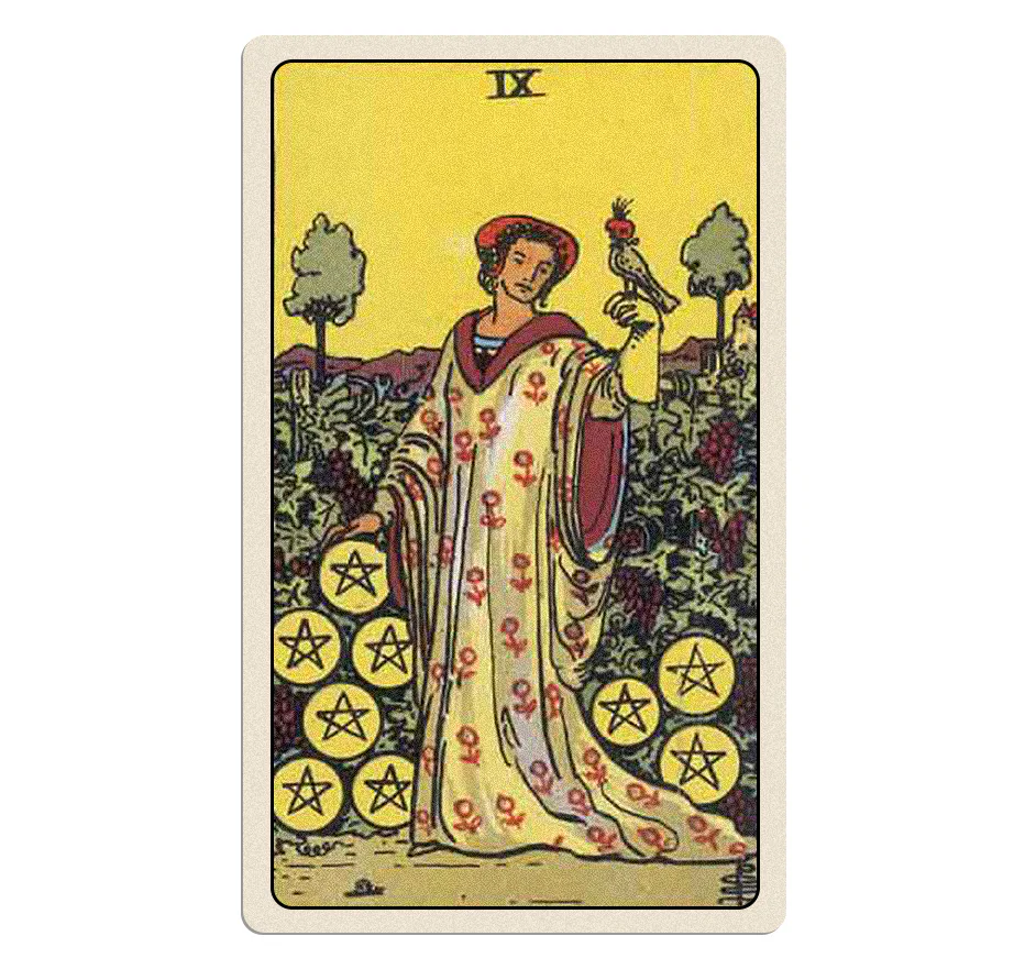 Your tarot card for the week of Nov. 3, 2025 is the Nine of Pentacles.