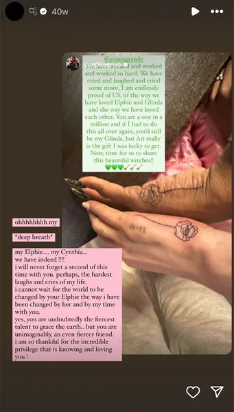Ariana Grande and Cynthia Erivo's matching poppy tattoos