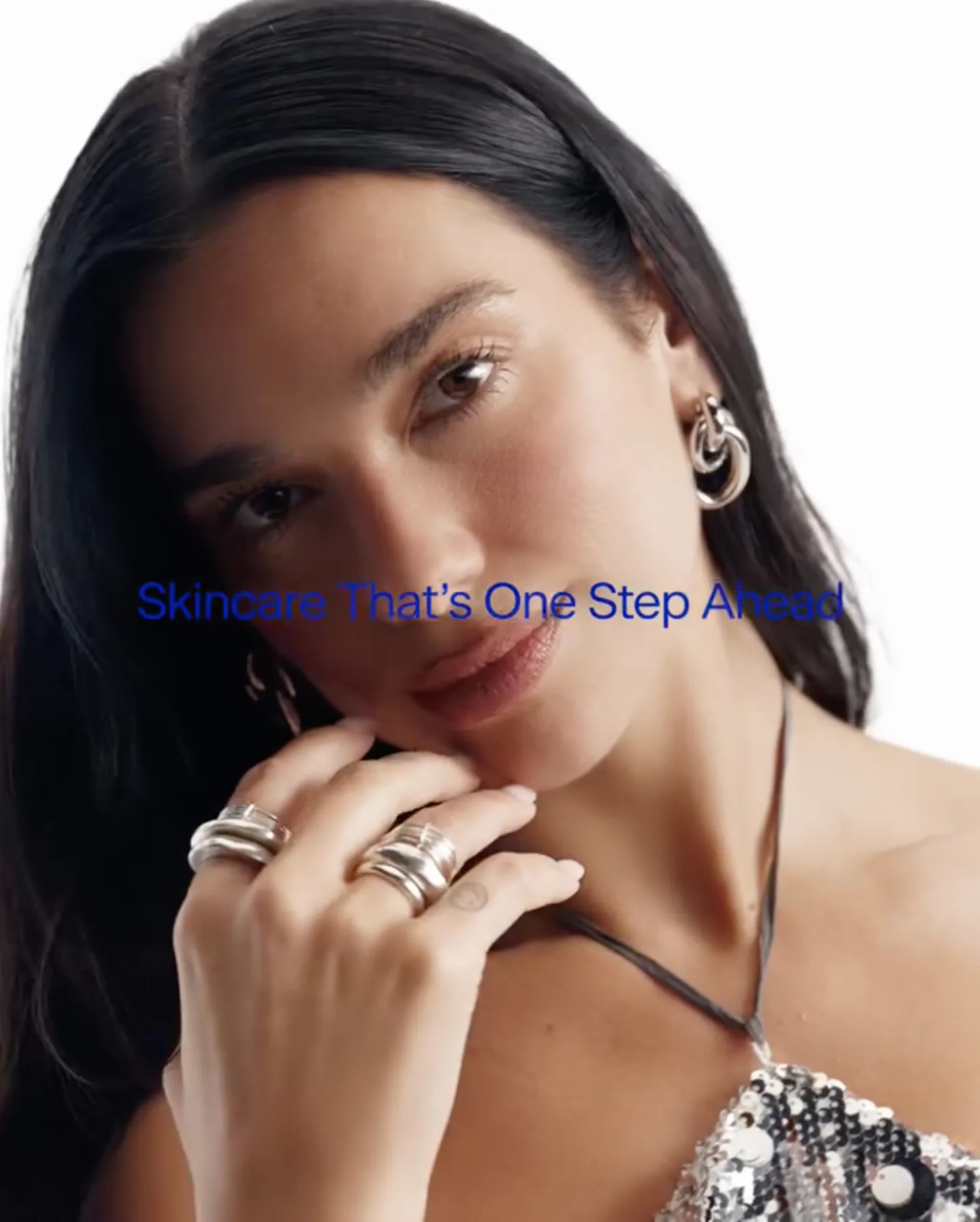 Dua Lipa went pantless to announce her new skin care line.