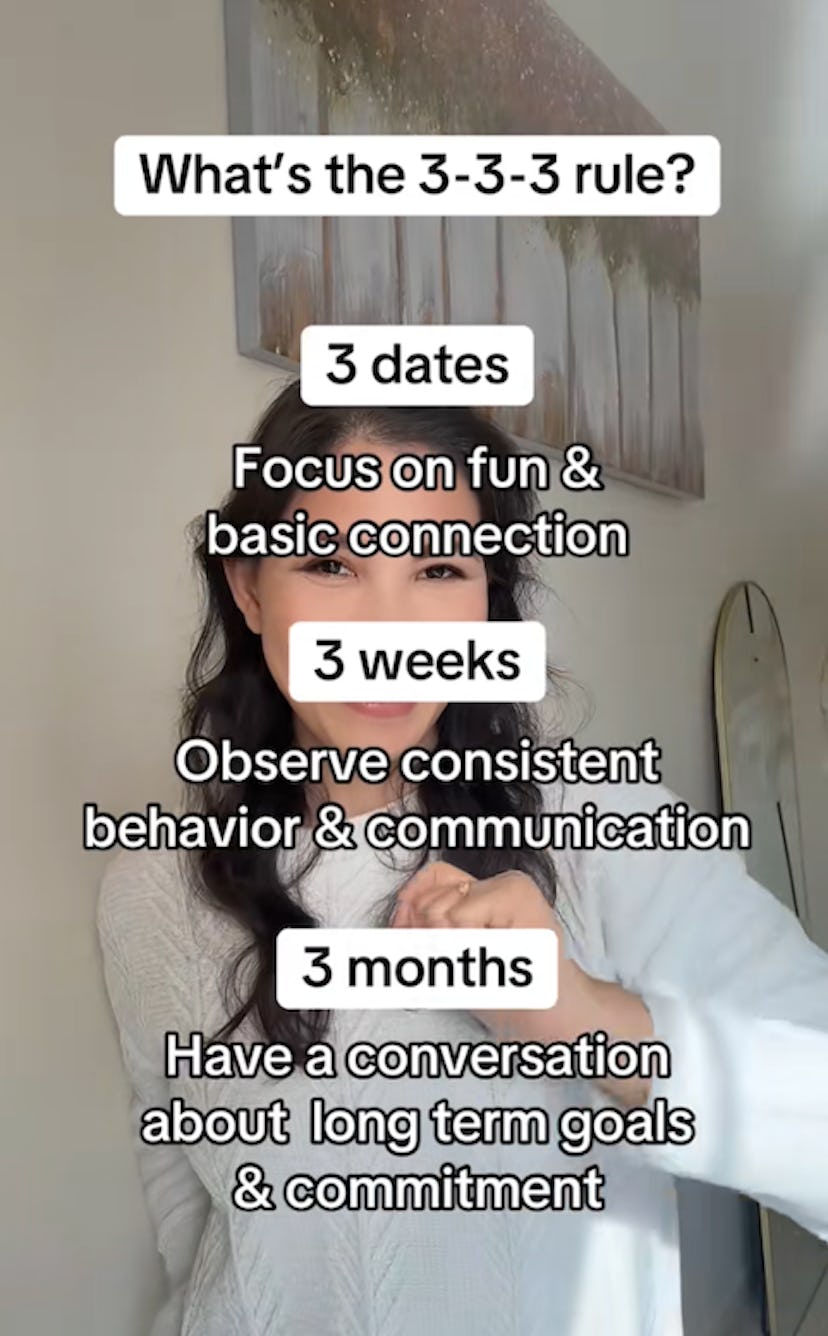 The 3-3-3 dating rule.