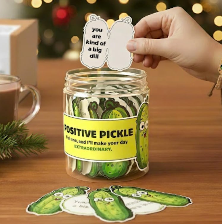 DEARMINE Positive Affirmation Cards Pickle Jar (60 Count) 