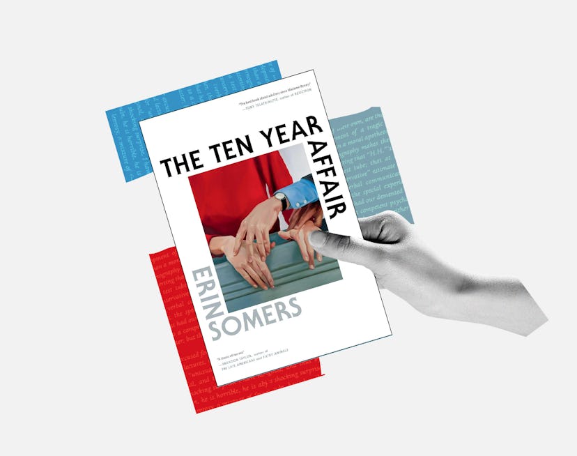 A hand holds the cover of Erin Somers' 'The Ten Year Affair.'