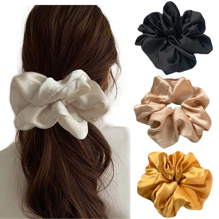GOLD XIONG PADISHAH Oversized Satin Scrunchies (4-Pack)