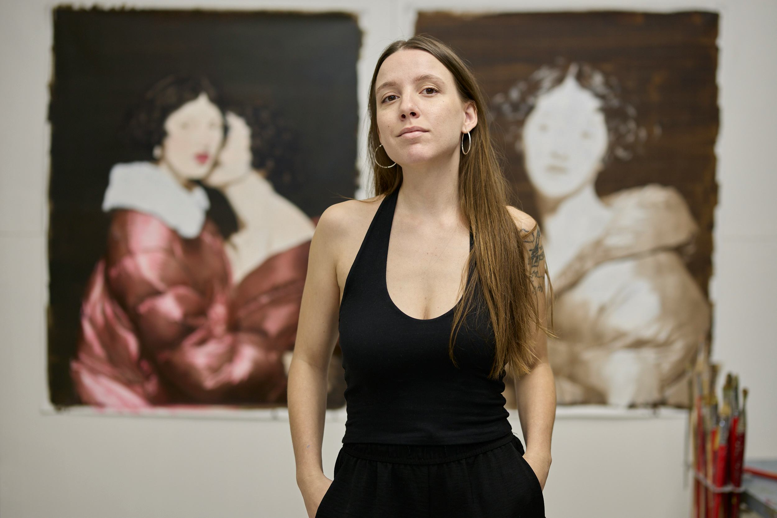 Nieves Gonazles in her studio