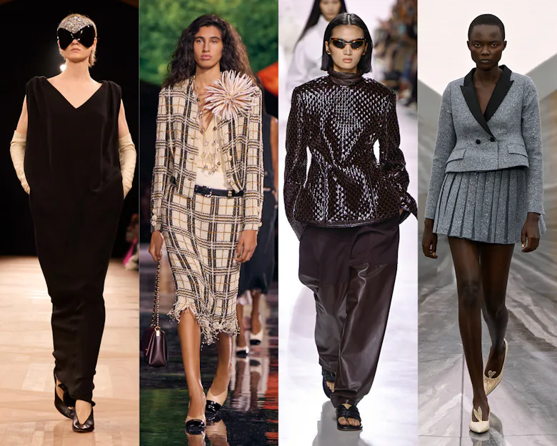 looks from Balenciaga, Chanel, Bottega Veneta, and Dior.