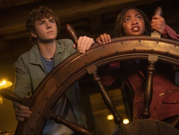 Walker Scobell and Leah Sava Jeffries in Percy Jackson and the Olympians