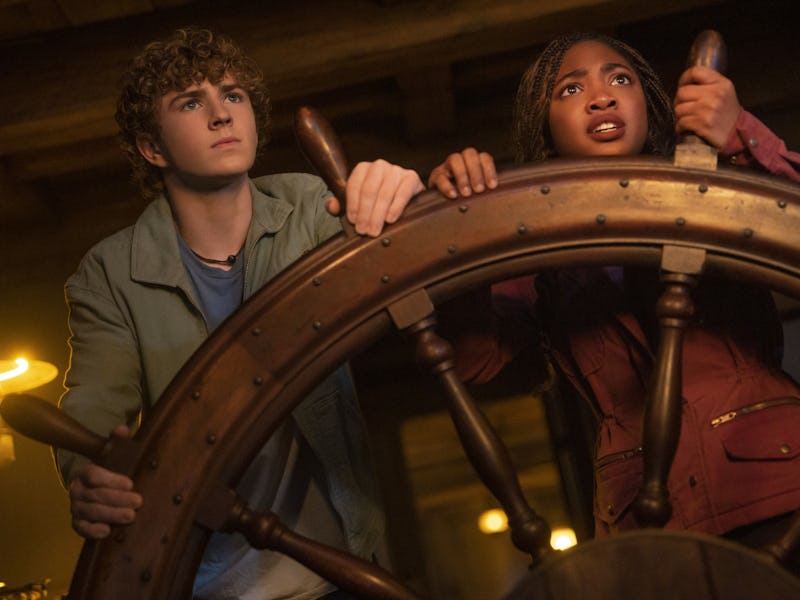 Walker Scobell and Leah Sava Jeffries in Percy Jackson and the Olympians