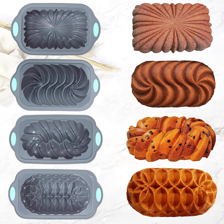 Tongjude Silicone Loaf Pans (4-Pack)