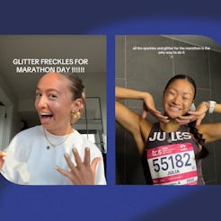 Everyone was obsessed with face and hair glitter at the NYC Marathon.