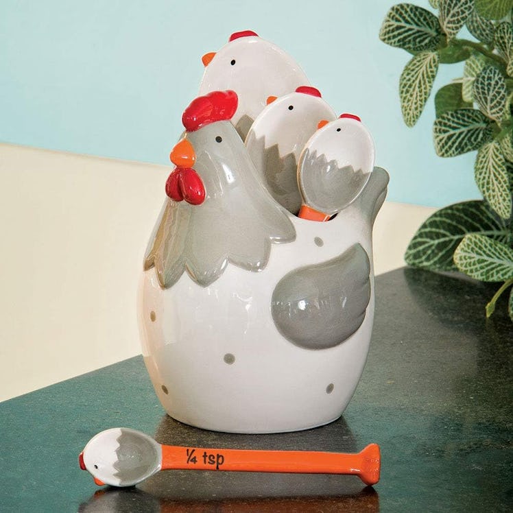Bits and Pieces Ceramic Chicken Measuring Spoons