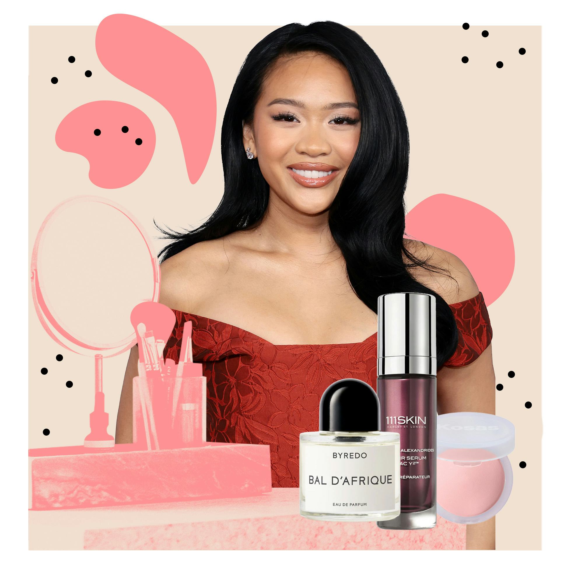 Suni Lee's beauty routine, blush combo, and fave fragrance.