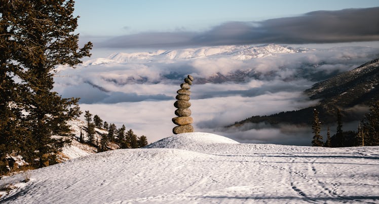 Nobuo Sekine, "Phase of Nothingness - Stone Stack", 1970/2025. Photo by Ben Moisen. Courtesy of Powd...