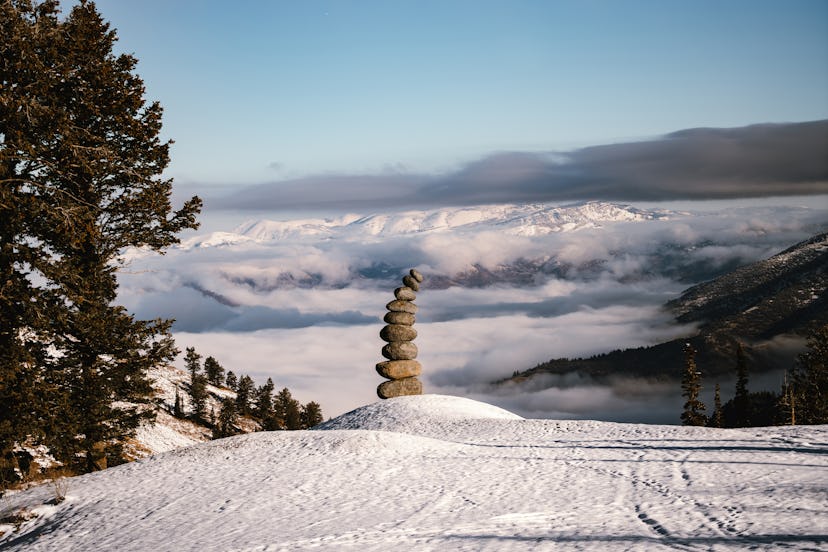 Nobuo Sekine, "Phase of Nothingness - Stone Stack", 1970/2025. Photo by Ben Moisen. Courtesy of Powd...
