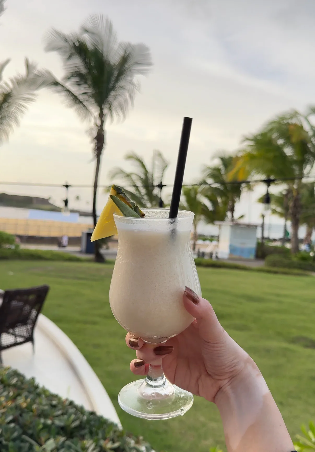A piña colada at Caribe Hilton. 