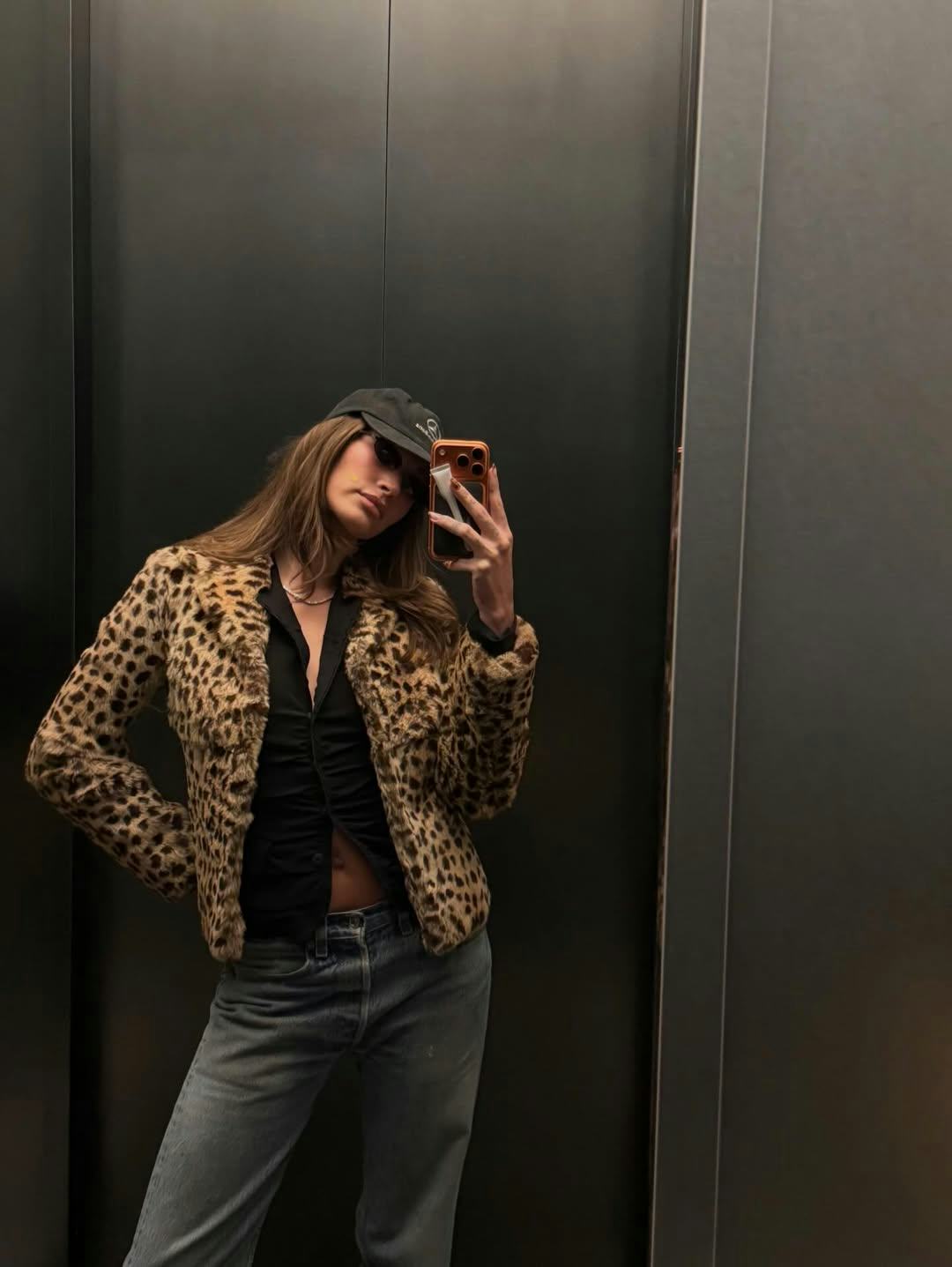 Hailey Bieber cosigned 2026's hottest animal print trend in a pair of zebra print pants.