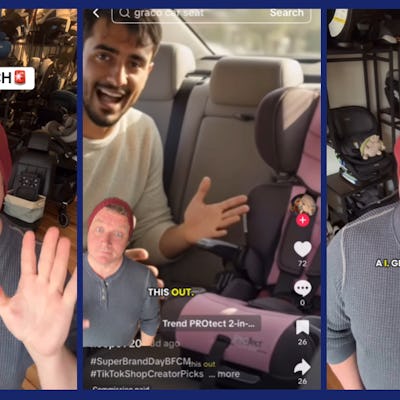 CPST Jamie Grayson speaks to camera about an AI car seat review video.