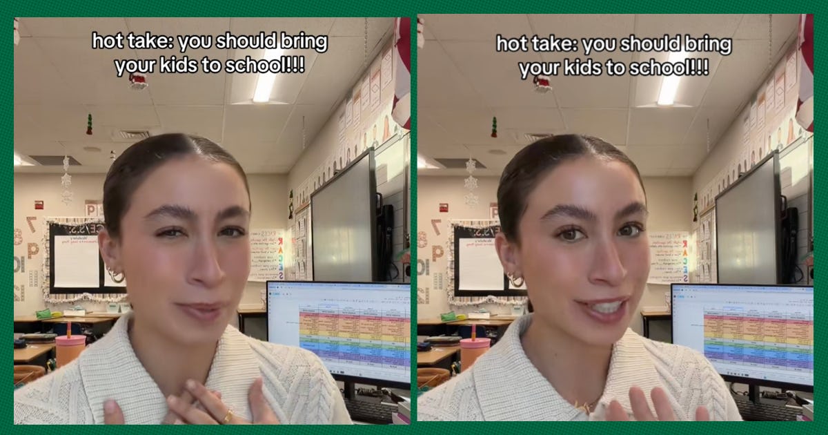 A teacher looks at the camera and asks parents to send their kids to school consistently. 