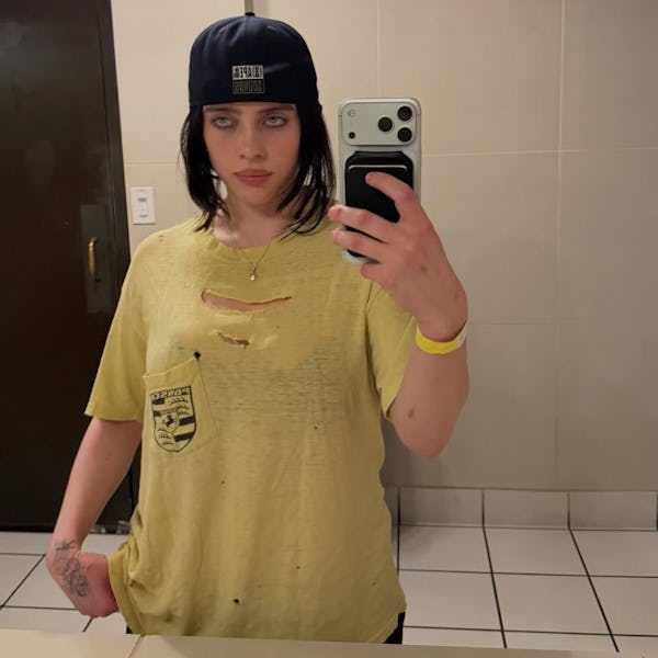 Billie Eilish's sheer ripped T-shirt is peak "naked dressing."