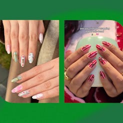 Wrapping paper nails are TikTok's most wearable holiday mani trend.