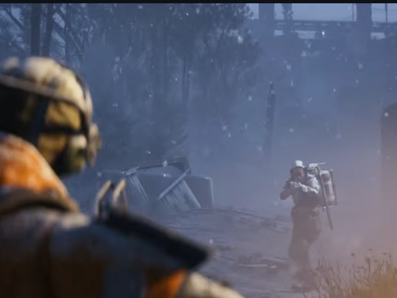 Two raiders have a stand off topside.