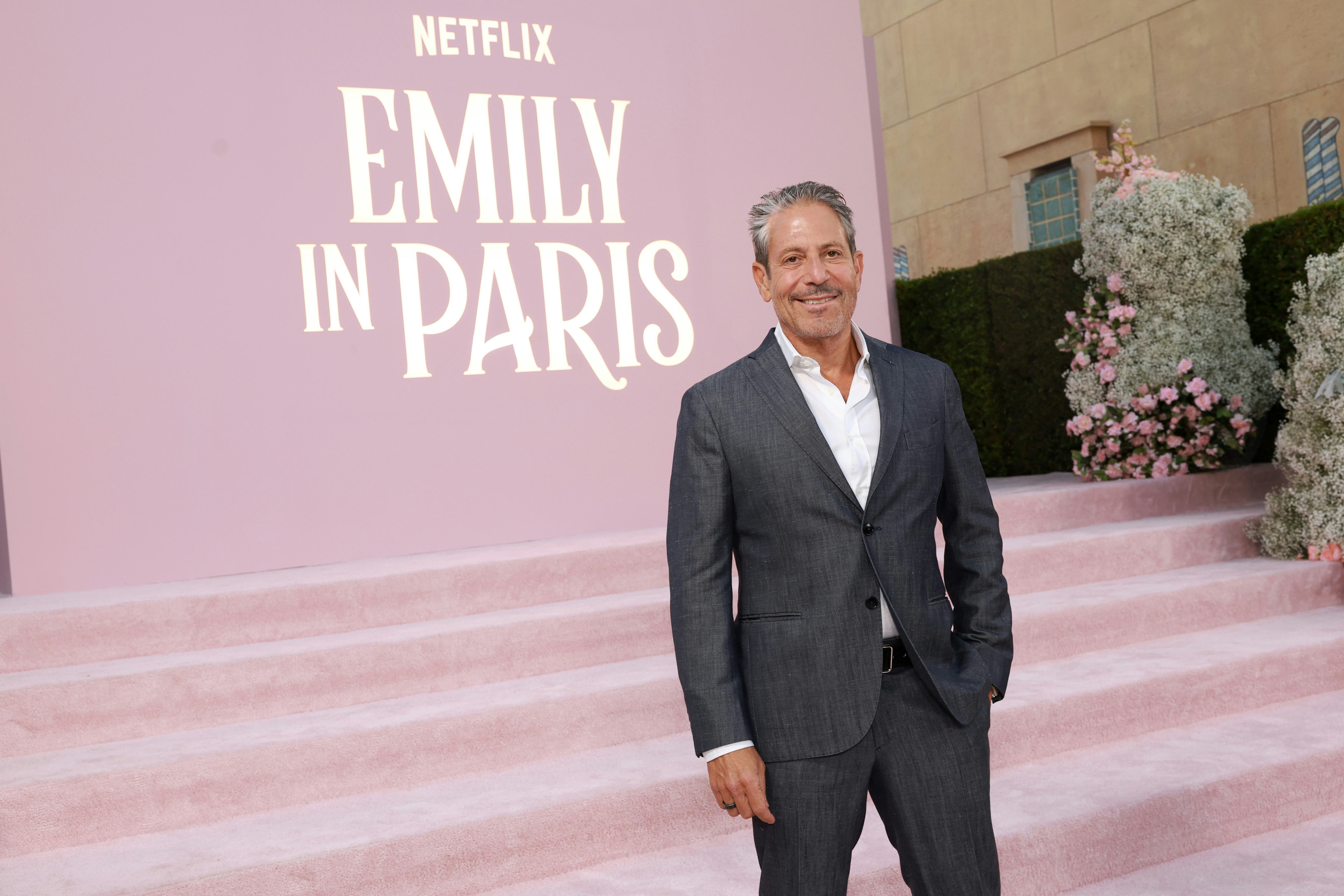 Darren Star at Emily in Paris premiere. Photo via Netflix