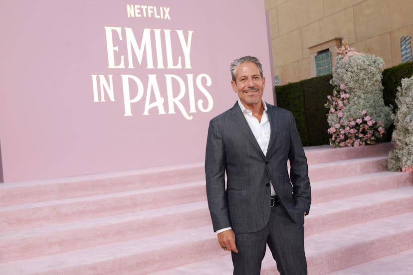 Darren Star at Emily in Paris premiere. Photo via Netflix