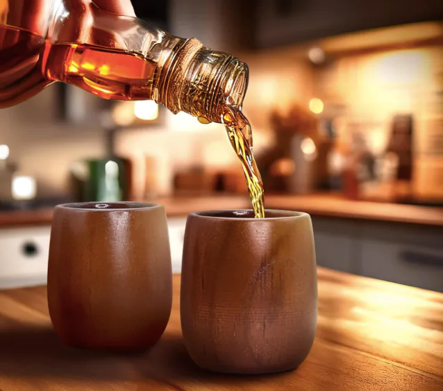 LEAVITT BAY COFFEE Wooden Whiskey Glasses (2-Pack)