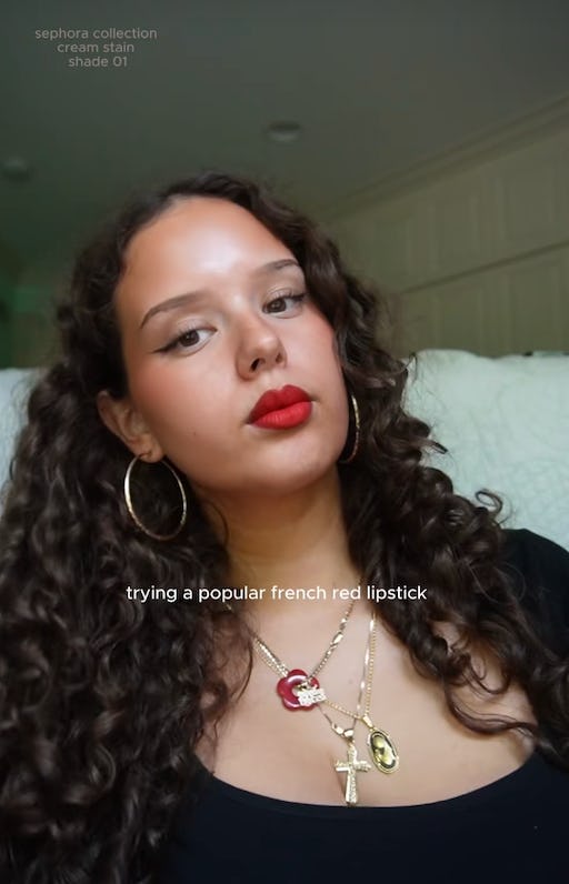 french Red lip.