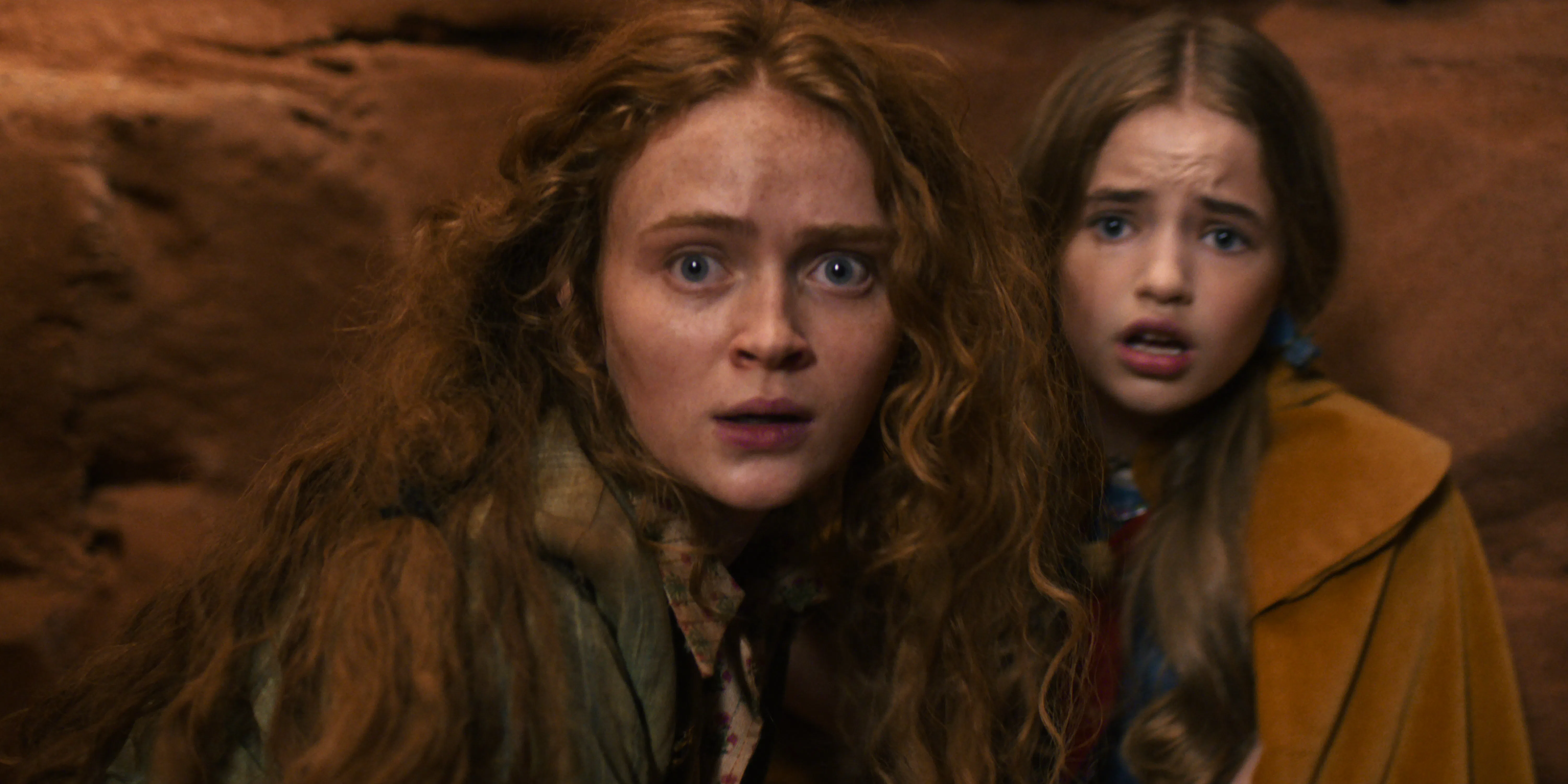 Sadie Sink and Nell Fisher in Stranger Things 5. Photo via Netflix