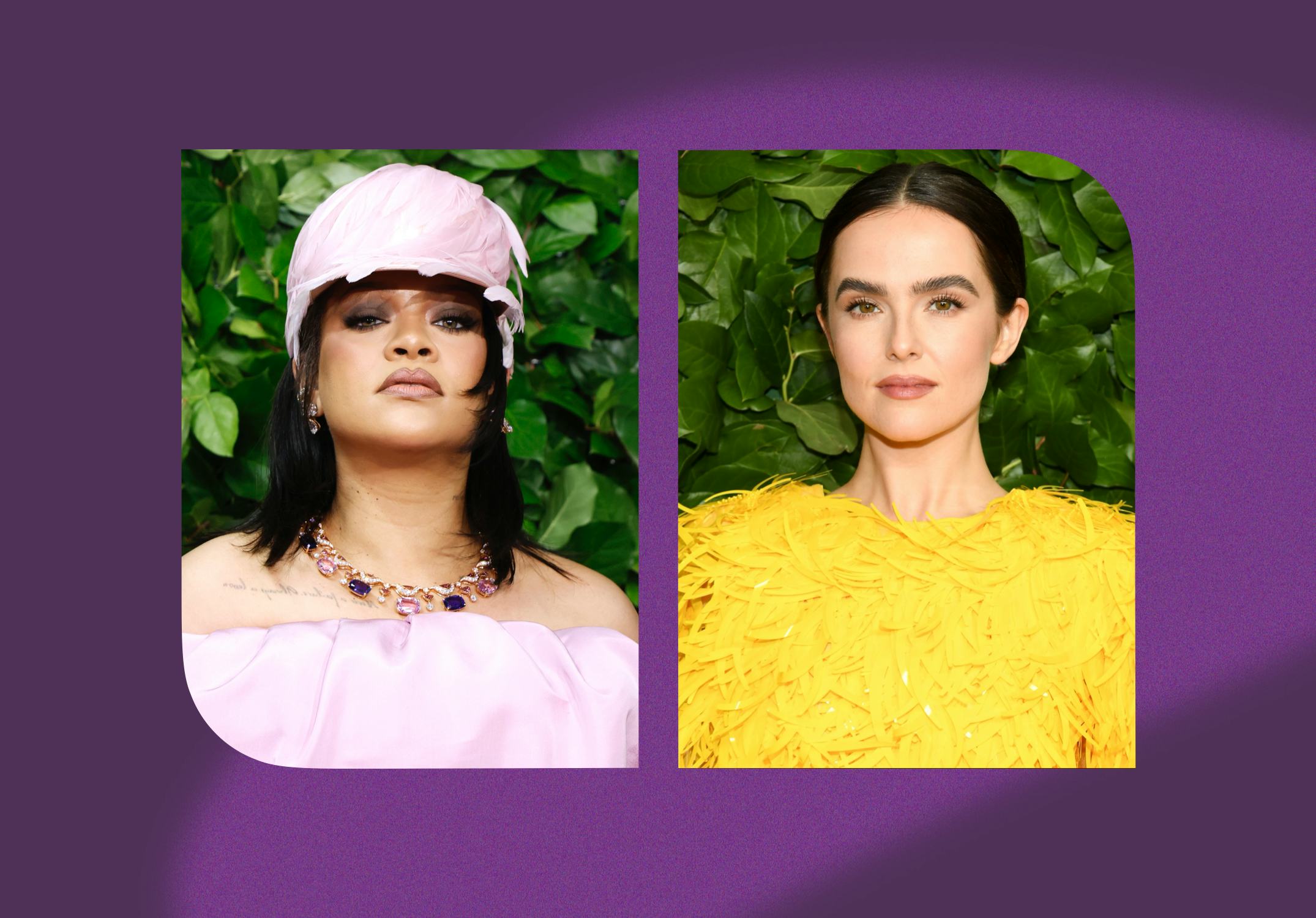 Rihanna and Zoey Deutch both wore feathers at the 2025 Gotham Awards.