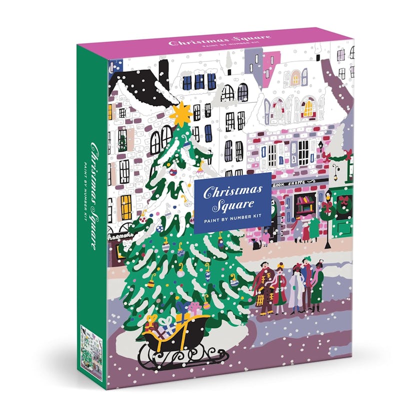 Galison Christmas Square Paint by Numbers Kit