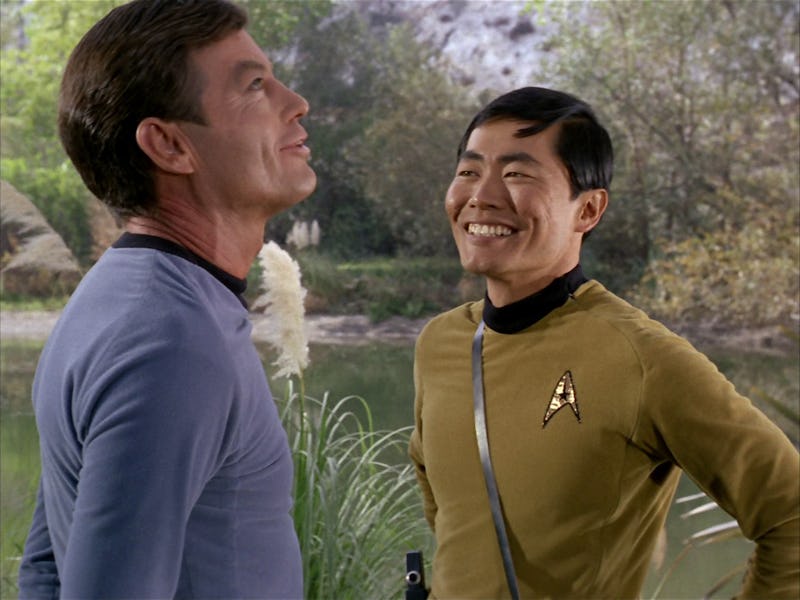 Bones (DeForest Kelley) and Sulu (George Takei) in 'Star Trek: The Original Series,'; "Shore Leave."