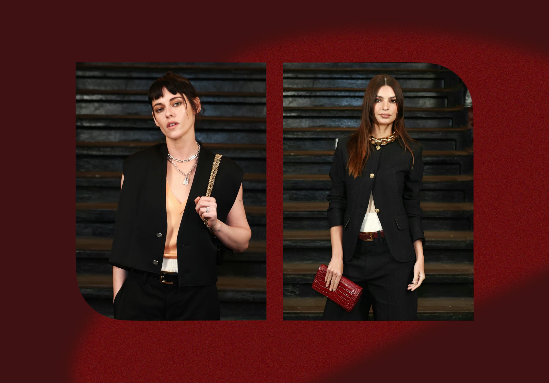 Kristen Stewart and Emily Ratajkowski at the 2026 Chanel Metiers D'art show. 